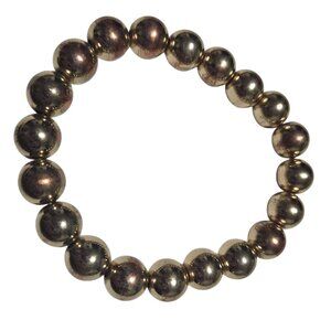 Elegant Gold Tone Bead Stretch Bracelet Classic Minimalist Timeless Jewelry